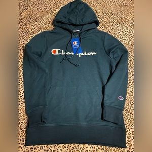 Champion Navy Logo hoodie